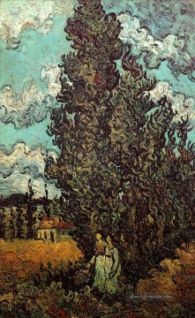 Cypresses und zwei Frauen Vincent van Gogh Ölgemälde